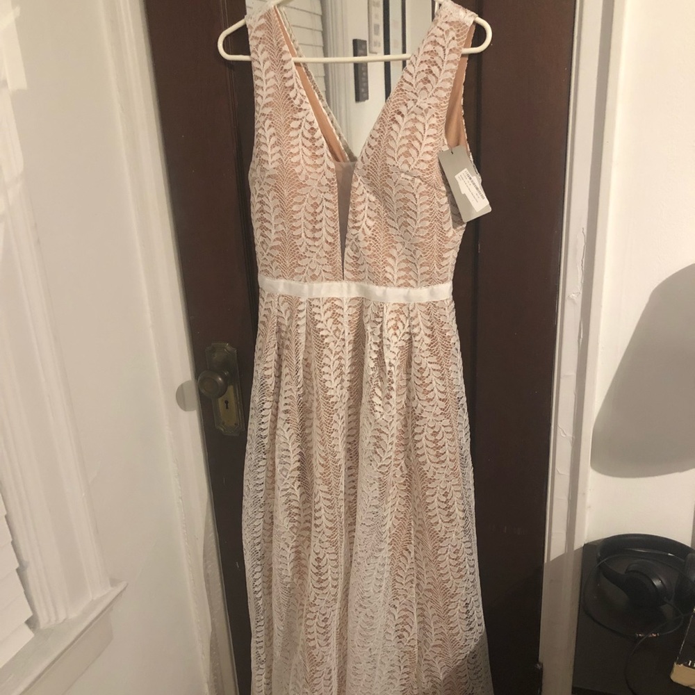 White and cream maxi dress